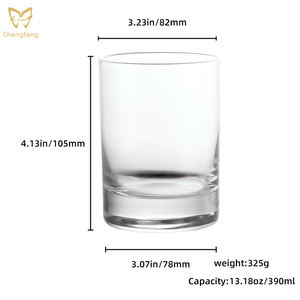 390ml厚底岩氷のショットグラスハイボール飲みグラスロックスタイル昔ながらのウイスキーグラスキャンプ/パーティー用 - Product Image 2