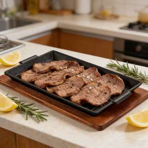 Fabricant direct <span class=keywords><strong>Plaque</strong></span> de cuisson Teppanyaki BBQ <span class=keywords><strong>en</strong></span> <span class=keywords><strong>fonte</strong></span> rectangulaire <span class=keywords><strong>Plaque</strong></span> à steak Double poignée Style coré<span class=keywords><strong>en</strong></span> Facile à nettoyer - Product Image 6