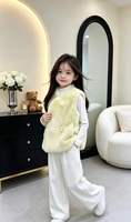 Veste décontractée en fausse fourrure écologique pour enfants avec col mandarin, épaisse, 100 % polyester, fermeture éclair