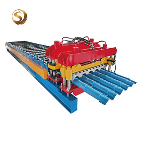 آلة صنع بلاط السقف الأوتوماتيكية طراز 800 الأكثر مبيعًا مع تحكم PLC ومحرك وصندوق تروس ومضخة - Product Image 1