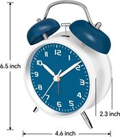 4,5 inch Twin Bell Stille Quartz Metalen Bureauklok Analoge Klok Zonder Tikken Wekker Met Achtergrondverlichting Dubbele Bel Snooze Functie Kinderen