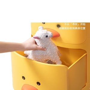 Estante de Almacenamiento Patito Amarillo con 3 Cajones y Ruedas para Organizar Juguetes en la Habitación de los Niños - Product Image 5