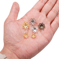 Lot de capuchons de perles en forme de fleur plaqués or 18 carats, vente en gros, 11 mm, 14 mm, entretoises métalliques en forme de lotus, filigrane creux, composants de bijoux pour le bricolage