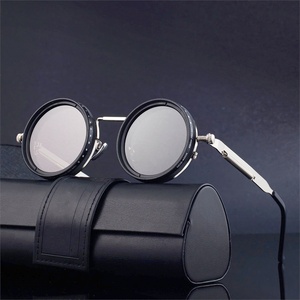 Gafas de Sol Polarizadas Redondas Estilo Steampunk de Alta Gama con Filtro ND Giratorio de 9 Niveles y Atenuación Ajustable - Product Image 4