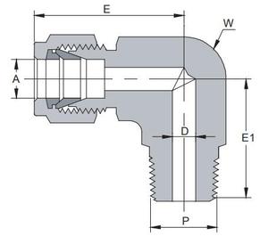 3/8 "OD x 3/8" Nam NPT 316 thép không gỉ nam khuỷu tay nối ống fittingstwin ferrule nén 90 NPT Adapter nhà sản xuất - Product Image 2