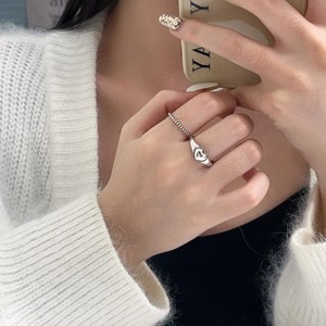 Yinruitai S925 Sterling Silver Heart Shaped <b>Open</b> <b>Ring</b> Minimalist Stackable Women's Fashion Jewelry Gift - Product Image 1