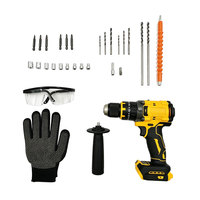 Perceuse à percussion sans fil 21V sans balais, batterie rechargeable 1.5Ah, vitesse variable, mandrin auto-serrant, personnalisable pour travaux de construction, 10mm