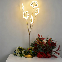 Lampe sur pied LED à 5 têtes en forme d'anneau doré, éclairage d'ambiance pour allée de mariage, événements, banquets et décoration de scène