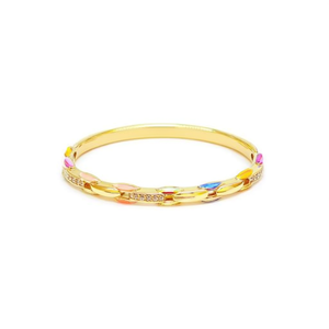 Gold Plated Stainless Steel <b>Bracelet</b> With Colorful Inlays And Rhinestones For Women Fashion Jewelry - Product Image 2