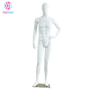 Maniquí Masculino de Fibra de Vidrio Blanco de Pie, Maniquí Masculino Realista con Cabeza de Huevo para Exhibición en Vitrinas - Product Image 3