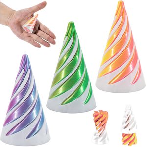 Twisted Stood-Up Geometry Pattern Cartoon Shape Two-color Fingertip Spiral Structure 3D Printed Plastic Fashionable Toys Stress - Product Image 2