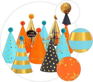 Chapeaux de fête en papier conique métallisé personnalisés, colorés, pour enfants, pour anniversaires, poisson d'avril, Nouvel An - Product Image 4