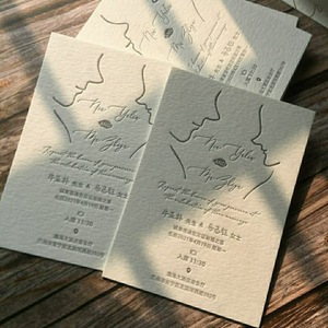 Tùy chỉnh thanh lịch lời mời đám cưới letterpress dập nổi đám cưới sang trọng thẻ lời mời 3D thiệp cưới - Product Image 2
