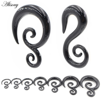 Alisouy Lot de 2 plugs et écarteurs d'oreille en acrylique spirale, forme corne de chèvre et spirale, type escargot, pour piercing corporel