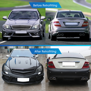 Kit de Carrocería de Fibra de Carbono para Benz Clase C C63 2012-2014, Faros Antiniebla, Parachoques Delantero/Trasero, Capó, Ajuste Universal, 1 Año de Garantía - Product Image 2
