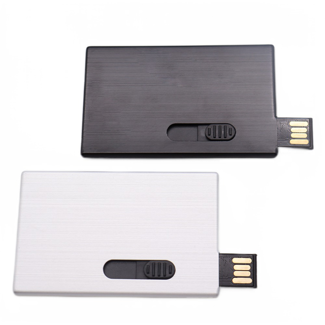 New Custom Wholesale Metal Card USB Key 4GB to 64GB USB Flash Drives USB2.0 3.0 Stick Thumb Drive PenDrive