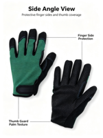 Gants de mécanicien professionnels HAIYI, paume en microfibre, grip en silicone, sangle de poignet réglable, protection UV complète des doigts, cyclisme, sports