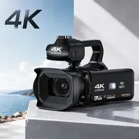 Caméscope numérique 64MP 4K UHD CMOS 3 pouces avec zoom 18X, WiFi, écran tactile rotatif à 270°, pour vlogging, YouTube, streaming en direct