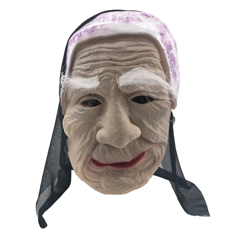 Halloween Party Masks Full Face Meng Po Mask Scary Grimace Old Lady Funny Woman Ghost Mask