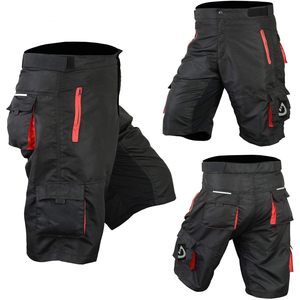 Shorts de VTT pour hommes, style baggy, course tout-terrain, doublure rembourrée, pantalon de vélo, noir, rouge, XX-Large - Product Image 1
