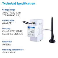 Compteur d'énergie sans fil triphasé Eastron SEM5-5, Ethernet Modbus TCP, surveillance à distance de l'énergie, rail DIN, compteur d'électricité intelligent