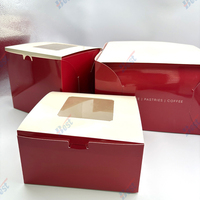 Caja de pastel de papel de grado alimenticio Caja de rebanadas de pastel de embalaje con tablero de pastel de ventana