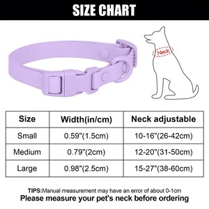 Collar de perro de liberación rápida, collar de silicona impermeable para mascotas con hebilla de metal, resistente a la suciedad y fácil de limpiar/ - Product Image 3