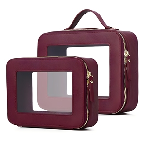 Trousse de Maquillage Portable <span class=keywords><strong>en</strong></span> Similicuir PU Haut de Gamme Royal Fair avec Fermeture Éclair Dorée pour Voyage et Articles Personnels - Product Image 1