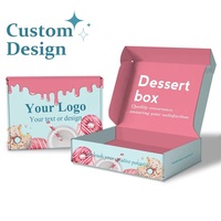 Boîte d'Emballage en Carton Ondulé Pliable Design Personnalisé de Qualité Alimentaire Impression Biscuit Pain Donut Macaron