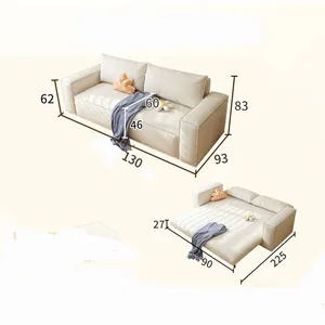 block sofa bed multi-functional folding bedroom living room light luxury cream style modern simple sleeper couch sofabed folding