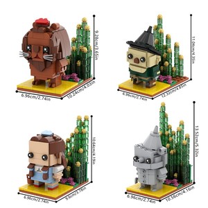 Funbuild Wizard of Oz tòa nhà khối thiết lập sư tử Dorothy Gale tin woodman/tin người đàn ông bù nhìn mô hình brickeadz gạch đồ chơi - Product Image 4