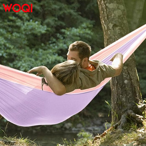 Hamaca Doble WOQI de Nailon Ligero para Jardín, Color Rosa, 0.8 kg - Product Image 1