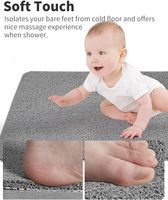 Tapis de douche rectangulaire moderne en mousse de loofah antidérapant, grattoir de massage pour les pieds, anti-moisissure, séchage rapide, absorbant, en mousse à mémoire de forme, écologique