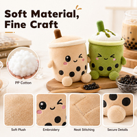Op maat gemaakte Boba Tea Pluche Kussen Zachte Bubble Milk Tea Kussen voor Huisdecoratie Cadeausets Retail en Feestdagenpromoties