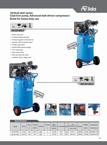 Compresor de Aire Vertical Luowei de 2.5HP y 10 bar, 100L, Accionado por Correa, con Certificación CE, Compresor Industrial Avanzado para Mantenimiento de Automóviles - Product Image 3