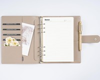 Organiseur à anneaux A5 en cuir véritable, couverture de classeur à 6 anneaux en cuir grainé, idéal pour un cadeau