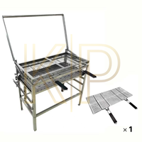 Système de barbecue rotatif BlazeFor, fourgonnettes en acier inoxydable 304 de 40x80cm et pinces offertes pour les fêtes en plein air