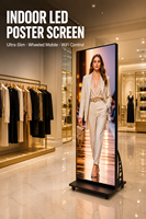 Afficheur LED P2 P2.5 sur pied, pliable, portable, pour publicité intérieure, écran d'affichage LED à raccordement sans soudure