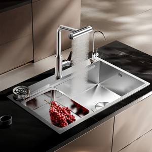 Fregadero de Cocina Grande de un Solo Tazón, Acero Inoxidable 304, de Alta Calidad y Diseño Moderno - Product Image 1