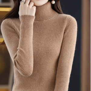 Women's Winter Slim Fit Turtleneck Sweater <strong>Free</strong> Size Casual Print <strong>Knitted</strong> Cashmere Jumper Warm Pullover With <strong>Pattern</strong> Decoration - Product Image 2