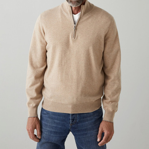 Knitted Cashmere Sweater <strong>Pullover</strong> <strong>Men</strong> With Half Zipper Cashmere Knitwear Jumper - Product Image 6