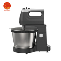 Nouvelle batteuse planétaire électrique classique avec bol mélangeur en acier inoxydable de 3,5 L, 5 vitesses et accessoires pour usage domestique