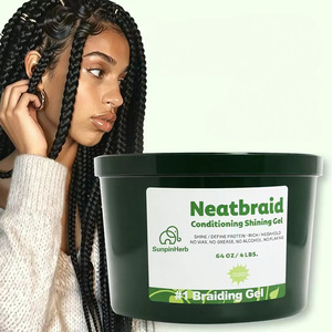 Gel coiffant tresses forte tenue 64oz OEM ODM, contrôle longue durée pour locks et torsades sur cheveux noirs, formule personnalisée - Product Image 1