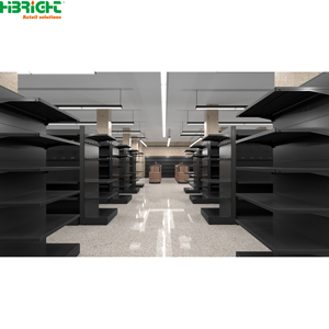 Estantería Góndola de Supermercado Gris Oscuro de Alta Resistencia, Estante de Exhibición Minorista Independiente con Panel Perforado para Tiendas - Product Image 2