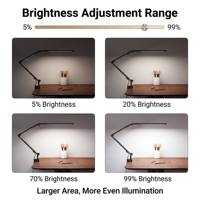 Lámpara de Escritorio LED con Control Táctil/Remoto, Luz Blanca Cálida/Dia, Base Metálica Plegable, Doble Fuente de Luz, 95 CRI, Cuidado de la Vista, para Estudio u Oficina