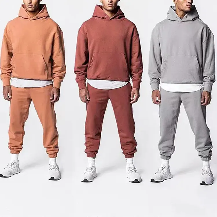 Tuta sportiva da palestra personalizzata di alta qualità Set di tute da uomo in pile Jogger Harem Pants Set felpe con cappuccio e pantaloni della tuta per uomo