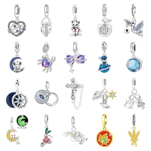 Copper Plated Dangle Charm Beads Mix Design Animal Heart Cross Bow Jewelry Charms Fit <b>Snake</b> <b>Chain</b> Bracelet Women Girls Gift - Product Image 1