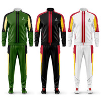 HEALY Survêtement de football pour homme de qualité supérieure, veste de survêtement à fermeture éclair intégrale, ensembles de survêtements de club de football, uniformes d'entraînement personnalisés à séchage rapide