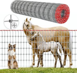 Cerca Metálica <span class=keywords><strong>de</strong></span> Alta Resistencia para Ganado, 6 pies x 50 m, Galvanizada en Caliente, con Nudos Fijos, para Protección <span class=keywords><strong>de</strong></span> Ganado en Pastizales - Product Image 3