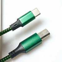 Cabo USB tipo C para impressora 0,5 m, 1 m, 1,5 m, 2 m Cabo trançado USB tipo C macho para USB 2.0 tipo B macho para impressora